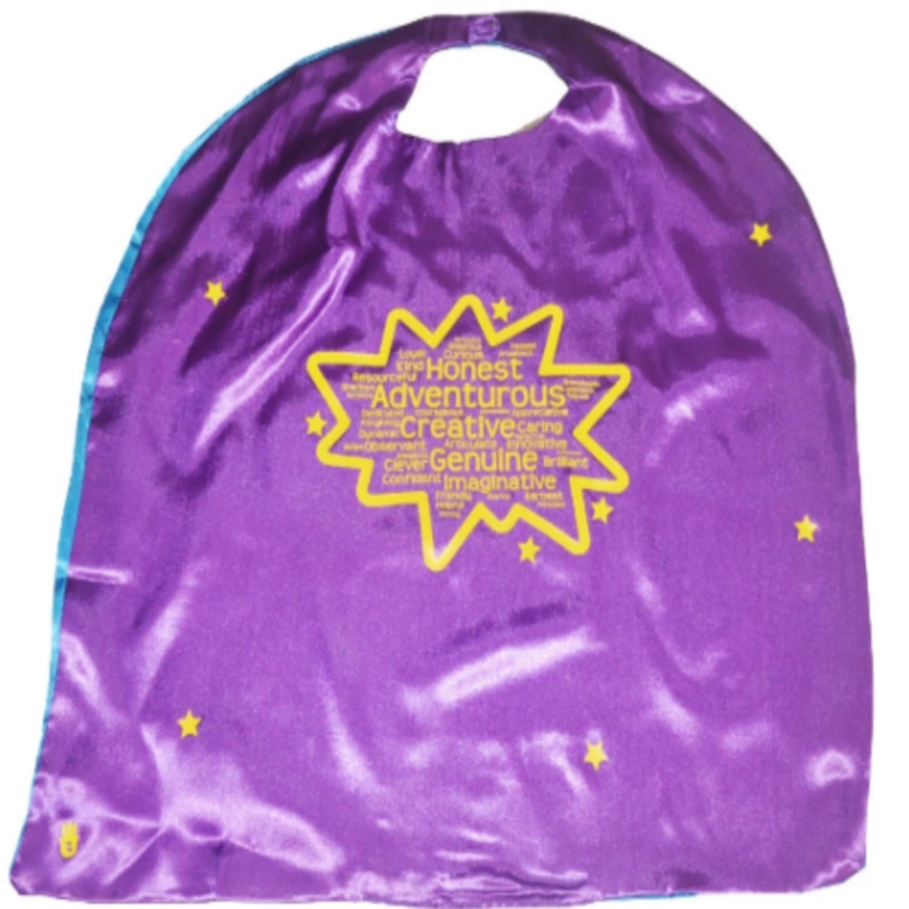 NEW True Superpowers Themed Play Cape in Purple and Blue Color